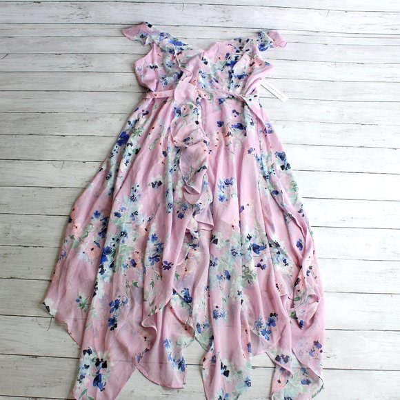 Emma Michele Women's Maxi Dress Size S Purple Sheer Floral - Picture 1 of 9